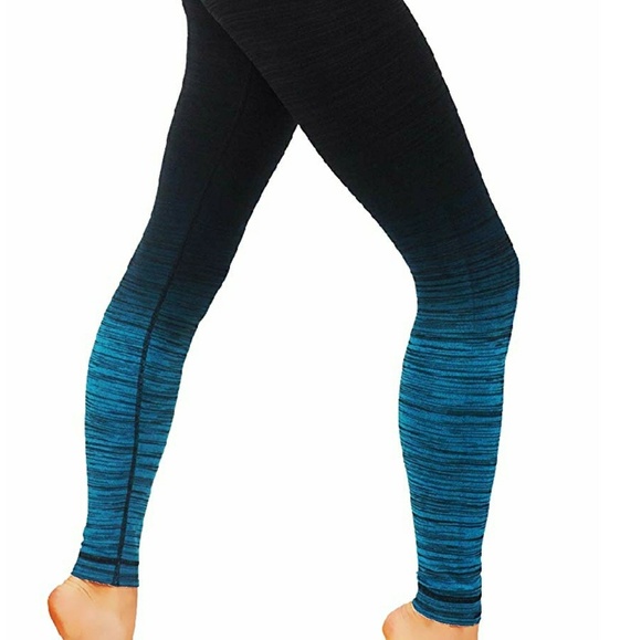 Seamless Ombre leggings workout pants teal pants yoga gym high waist - Picture 4 of 4